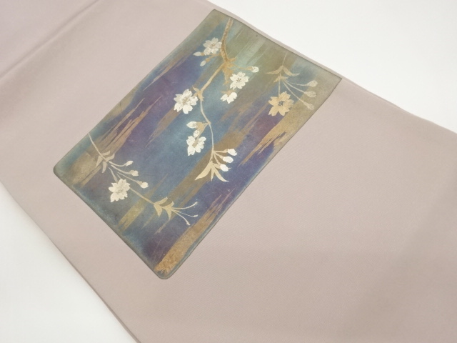 JAPANESE NAGOYA OBI / KINSAI / HAND PAINTED / SAKURA